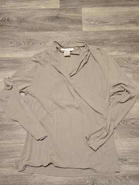 Vintage Max Mara Wrap Style Gray Top Sz Large